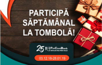 Campanie promoţională de Revelion la credite. Obţine un credit de la FinComBank şi participă săptămânal la tombolă Campanie promoţională de Revelion la credite. Obţine un credit de la FinComBank şi participă săptămânal la tombolă