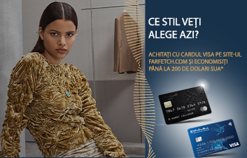 Achită cu cardul VISA de la FinComBank pe Farfetch.com şi economiseşte pe ţinute cool! Achită cu cardul VISA de la FinComBank pe Farfetch.com şi economiseşte pe ţinute cool!