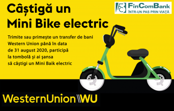 Campania Naţională ,,Câştigă împreună cu Western Union şi FinComBank,, a fost prelungită până pe 31 august 2020! Campania Naţională ,,Câştigă împreună cu Western Union şi FinComBank,, a fost prelungită până pe 31 august 2020!