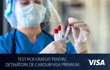 Test PCR gratuit pentru deţinătorii de carduri Visa premium Test PCR gratuit pentru deţinătorii de carduri Visa premium