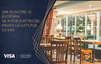 -20% на авторскую кухню и частные вечеринки в Lud’s Pub с Visa -20% на авторскую кухню и частные вечеринки в Lud’s Pub с Visa