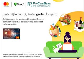 Livrare gratuită din restaurantele tale preferate prin ifood.md cu cardul Mastercard de la FinComBank Livrare gratuită din restaurantele tale preferate prin ifood.md cu cardul Mastercard de la FinComBank