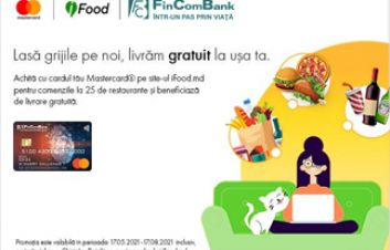 Livrare gratuită din restaurantele tale preferate prin ifood.md cu cardul Mastercard de la FinComBank Livrare gratuită din restaurantele tale preferate prin ifood.md cu cardul Mastercard de la FinComBank