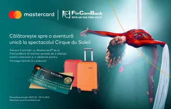 Achită cu cardurile Mastercard de la FinComBank şi câştigă o vizită la Cirque di Soleil în Lisabona Achită cu cardurile Mastercard de la FinComBank şi câştigă o vizită la Cirque di Soleil în Lisabona