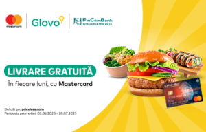 Livrare gratuită în aplicaţia Glovo, în fiecare luni, la prima comandă achitată cu un card Mastercard! Livrare gratuită în aplicaţia Glovo, în fiecare luni, la prima comandă achitată cu un card Mastercard!