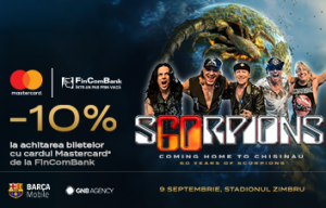 Reducere de 10% la biletele concertului trupei Scorpions, la achitarea cu cardul Mastercard pe livetickets.md! Reducere de 10% la biletele concertului trupei Scorpions, la achitarea cu cardul Mastercard pe livetickets.md!